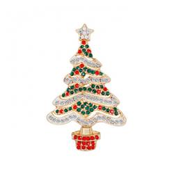Christmas series Christmas tree Gold Badge badge brooch 3.3X5.6CM 11G price for 6 pcs