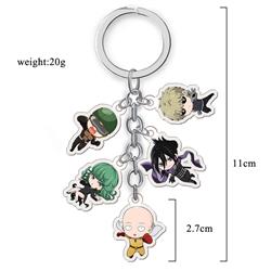 one punch man anime double side acrylic keychain