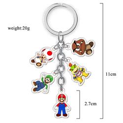 super mario anime double side acrylic keychain