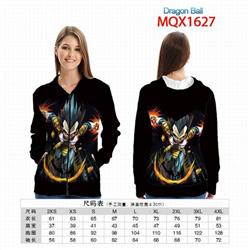 Dragon Ball Full color zipper hooded Patch pocket Coat Hoodie 9 sizes from XXS to 4XL MQX 1627