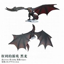 Game Of Thrones Black dragon Boxed Figure Decoration Model 14CM 0.22KG Color box size:18.5X9X21.5CM