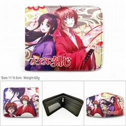 Rur?ni Kenshin: Meiji kenkaku roman tan Short color picture two fold wallet 11X9.5CM 60G-HK-515