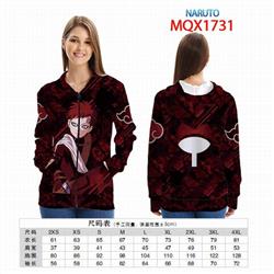 Naruto Full color zipper hooded Patch pocket Coat Hoodie 9 sizes from XXS to 4XL MQX 1731