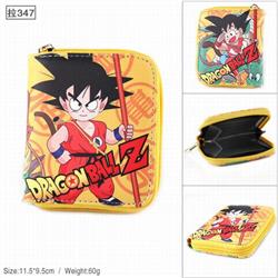 Dragon Ball 347 PU twill two-fold zipper short wallet