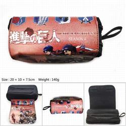 CG-018-Attack on Titan Double zipper student pencil bag stationery bag 20X10X7.5CM 140G