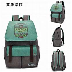My Hero Academia Izuku Anime washed canvas PU backpack school bag 32X15X45CM 0.8KG