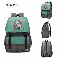 Demon Slayer Kimets Anime washed canvas PU backpack school bag 32X15X45CM 0.8KG