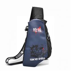 Tokyo Ghoul Anime shoulder chest bag PU canvas belt bag 21X6.5X29CM shoulder strap length 118CM 0.32KG