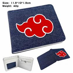 Naruto Digital printed denim bi-fold wallet 11.5X10X1.5CM 40G
