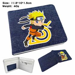 Naruto Uzumaki Naruto Digital printed denim bi-fold wallet 11.5X10X1.5CM 40G