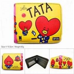 BTS-BT21 Love Tata Short color picture two fold wallet 11X9.5CM 60G-HK-553