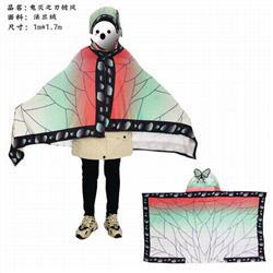 Demon Slayer Kimets Kochou Shinobu Full Color COS Kimono Flannel Cape Coat 1X1.7M