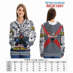 My Hero Academia Full color zipper hooded Patch pocket Coat Hoodie 9 sizes from XXS to 4XL MQX 1691