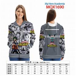 My Hero Academia Full color zipper hooded Patch pocket Coat Hoodie 9 sizes from XXS to 4XL MQX 1690