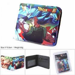 Dragon Ball Full color silk screen two fold short card bag wallet purse