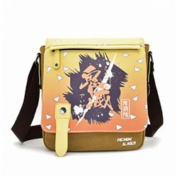 Demon Slayer Kimets Agatsuma Zenitsu Anime canvas PU shoulder bag 25X7X28CM 0.5KG