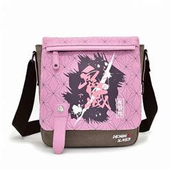 Demon Slayer Kimets Kamado Nezuko Anime canvas PU shoulder bag 25X7X28CM 0.5KG