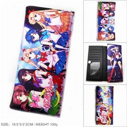 SailorMoon Long Full Color Tri-Fold Magnetic Buckle Wallet 18.5X9.5X2CM 100G PK-009