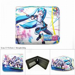 Hatsune Miku Short color picture two fold wallet 11X9.5CM 60G-HK-567