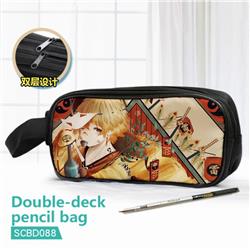 Demon Slayer Kimets Double waterproof pencil case 25X7X12CM-SCBD088