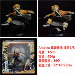 Demon Slayer Kimets Agatsuma Zenitsu 1/8 Boxed Figure Decoration Model 12CM 424G Color box size:22X16X23CM