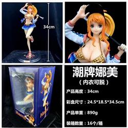 One Piece Nami Sexy beauty girl Boxed Figure Decoration Model 34CM 890G Color box size:24.5X18.5X34.5CM