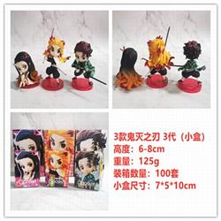 Demon Slayer Kimets Nezuko Tanjirou Kyoujurou a set of 3 Small box decoration model 6-8CM 125G Color box size:7X5X10CM