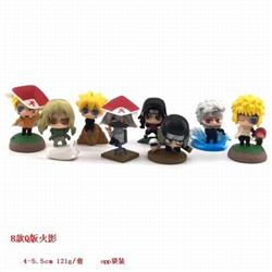 Naruto Q version doll OPP Bagged Figure Decoration Model a set of 8