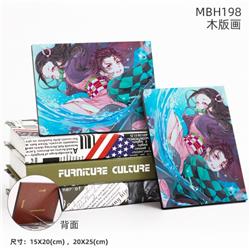 MBH198-Demon Slayer Kimets Anime flash woodblock Painting 20X25CM