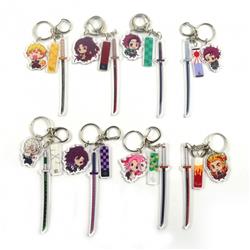 Demon Slayer Kimets keychain pendant ornament 4.6x10CM 15G a Set of 8