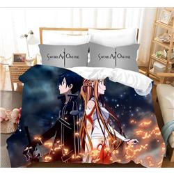 sword art online anime bedsheet set US-FULL 200*230cm welcome custom design