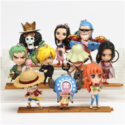 one piece anime figure keychain set