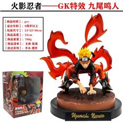 GK Battle Version Naruto Nine Tail Demon Fox Anime Figure PVC Figure Toy 24cm