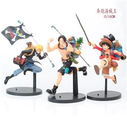 One Piece Running Designs Cartoon Character Collectible Model Toy Anime PVC Figure (3pcs/set)