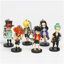 one piece anime figure keychain set