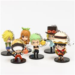 one piece anime figure keychain set