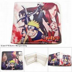 Naruto Anime color picture two fold Short wallet 11X9.5CM 60G HK690