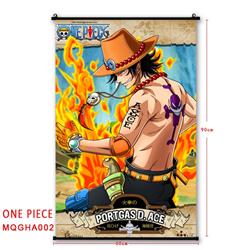 One Piece Anime plastic pole cloth painting Wall Scroll 60X90CM