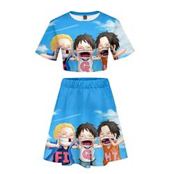 one piece anime 3d printed tshirt set