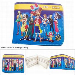 One Piece Anime color picture two fold Short wallet 11X9.5CM 60G HK698