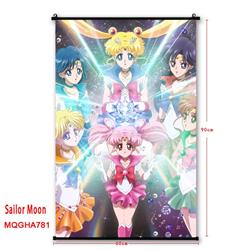 Sailormoon Anime plastic pole cloth painting Wall Scroll 60X90CM