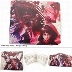 Shingeki no Kyojin Anime color picture two fold Short wallet 11X9.5CM 60G HK694