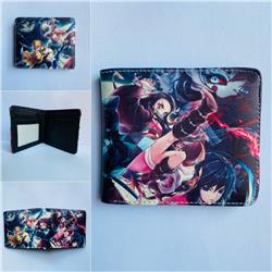 12 Styles Demon Slayer : Kimetsu no Yaiba Cartoon Color Coin Purse Folding PU Anime Short Wallet