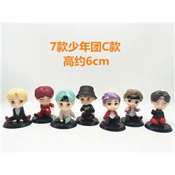 2 Styles K-POP BTS Bulletproof Boy Scouts Anime PVC Figure Toy (7pcs/set)