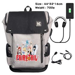 fairy tail Data cable animation game backpack school bag