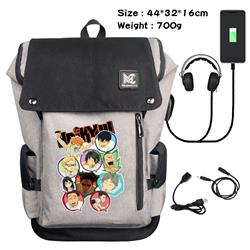 haikyuu Data cable animation game backpack school bag