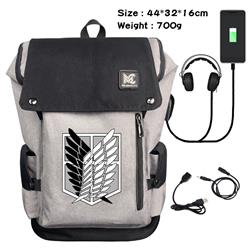 attack on titan Data cable animation game backpack school bag