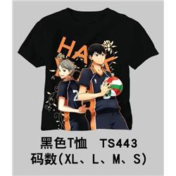 3 Styles Haikyuu Anime Black Cotton T- shirt
