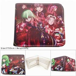 Code Geass Colorful Printing Anime PU Leather Fold Short Wallet