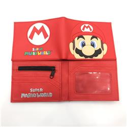 2 Styles Super Mario Bro Cartoon Pattern PU Coin Purse Anime Wallet